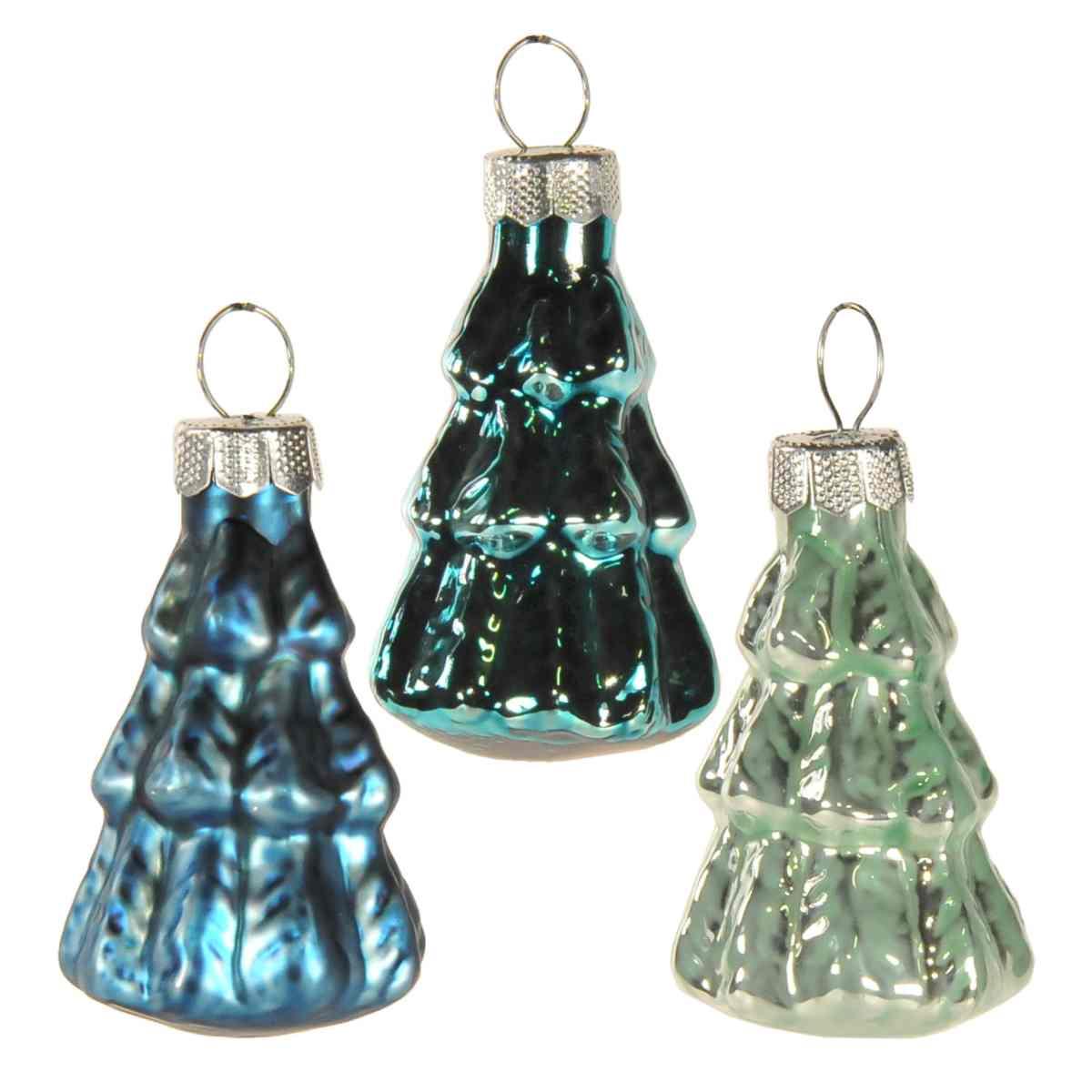 Pallina natalizia vetro albero azzurro Set 8 pz