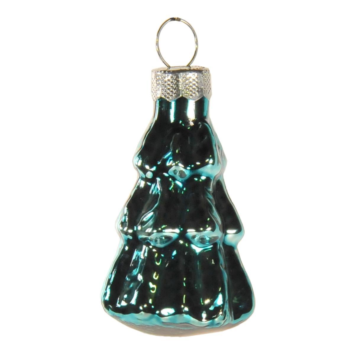 Pallina natalizia vetro albero azzurro Set 8 pz