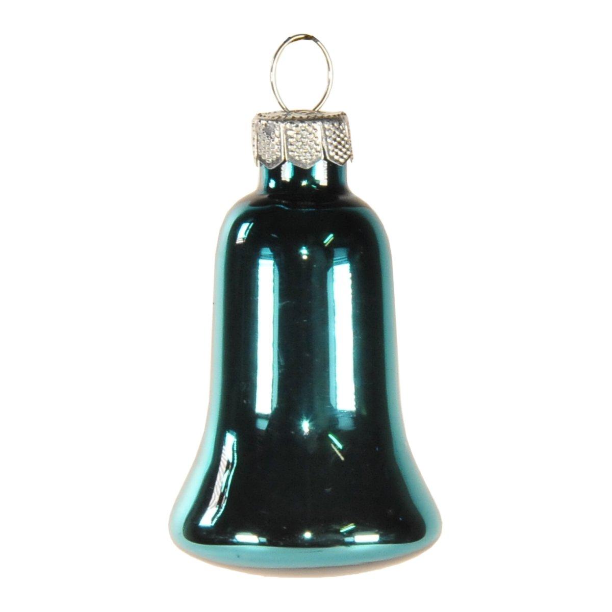 Pallina natalizia vetro campana azzurro Set 8 pz