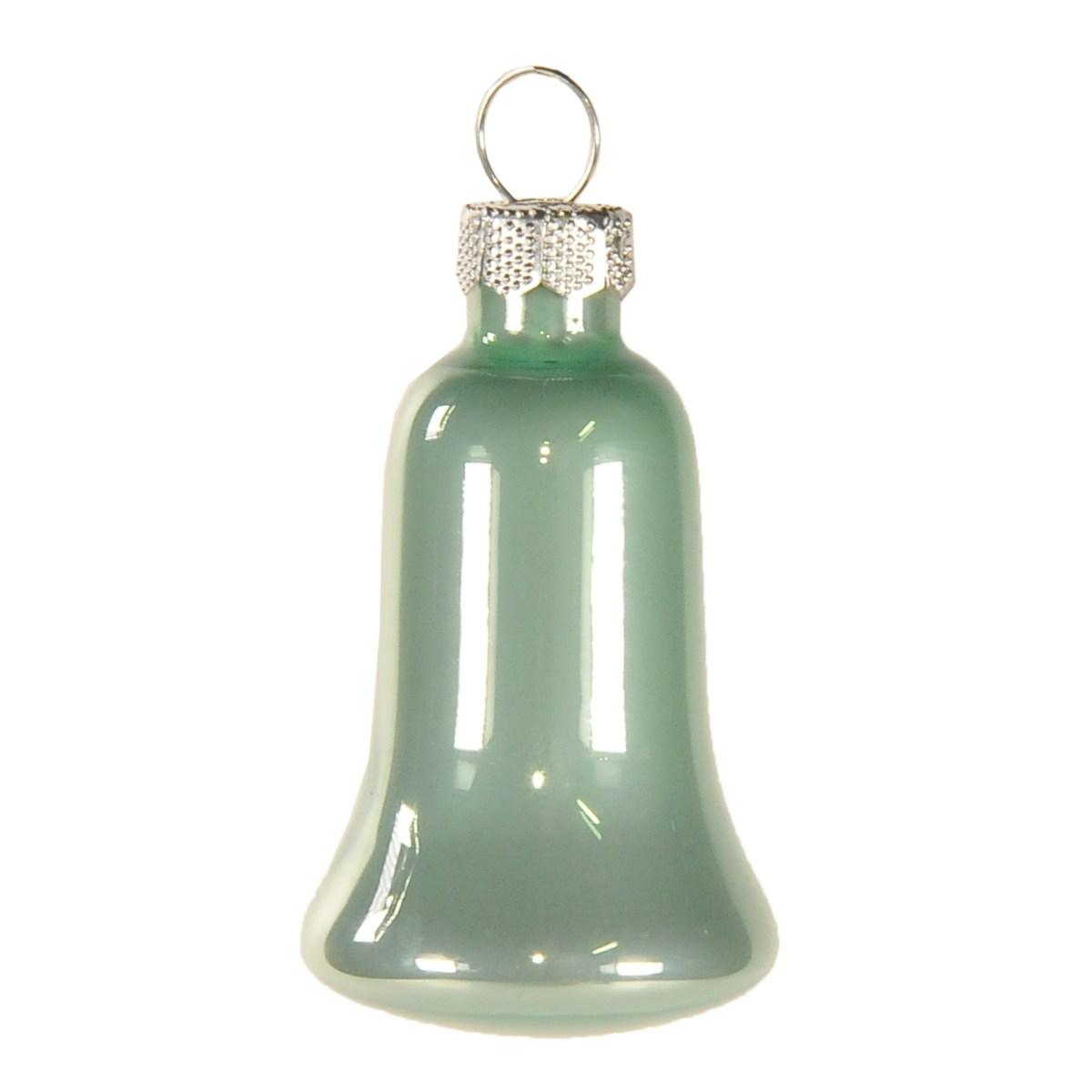 Pallina natalizia vetro campana azzurro Set 8 pz