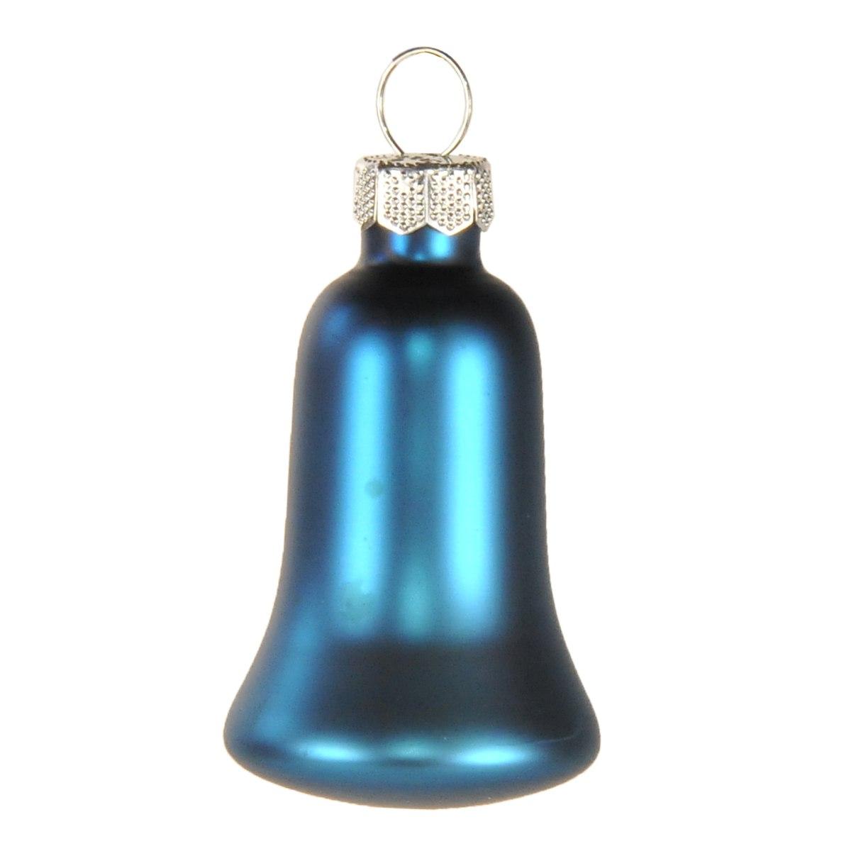 Pallina natalizia vetro campana azzurro Set 8 pz
