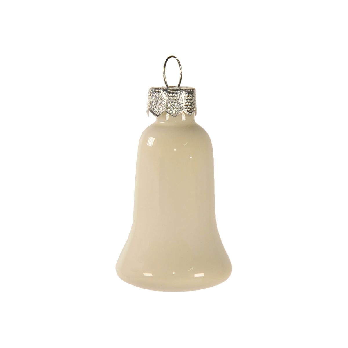 Pallina natalizia vetro campana bianca rosa Set 8 pz