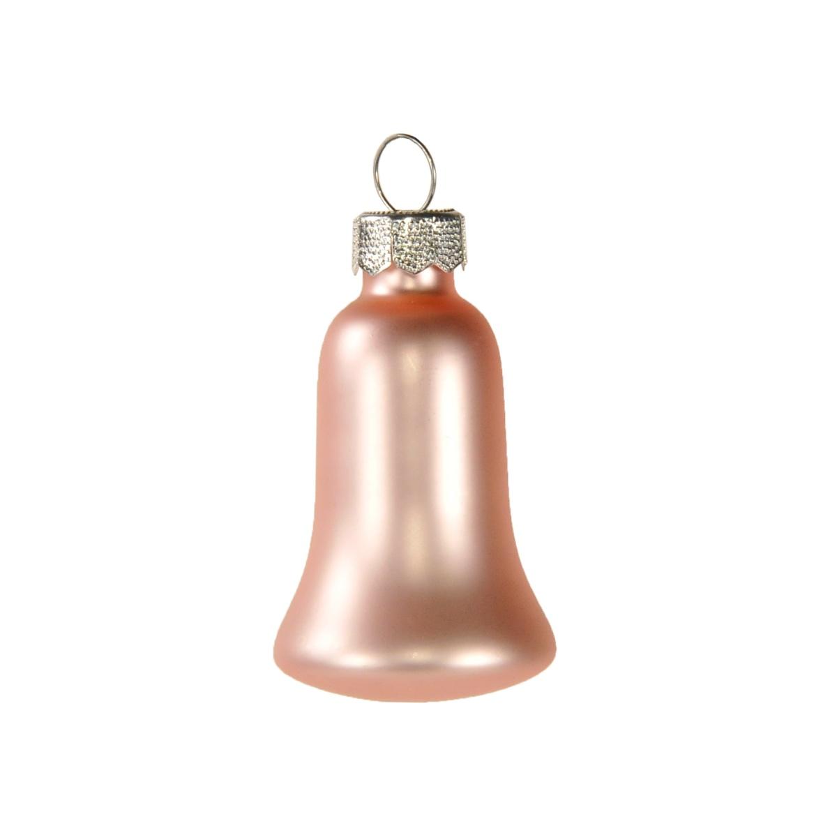Pallina natalizia vetro campana bianca rosa Set 8 pz
