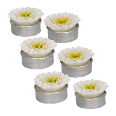 Candela gerbera bianca Set 4 pz