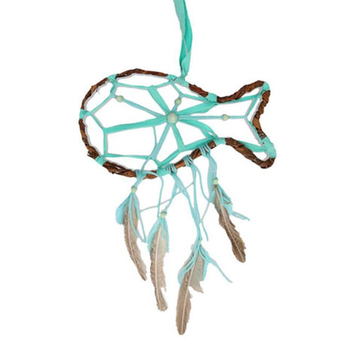 Acchiappasogni pesce rattan verde