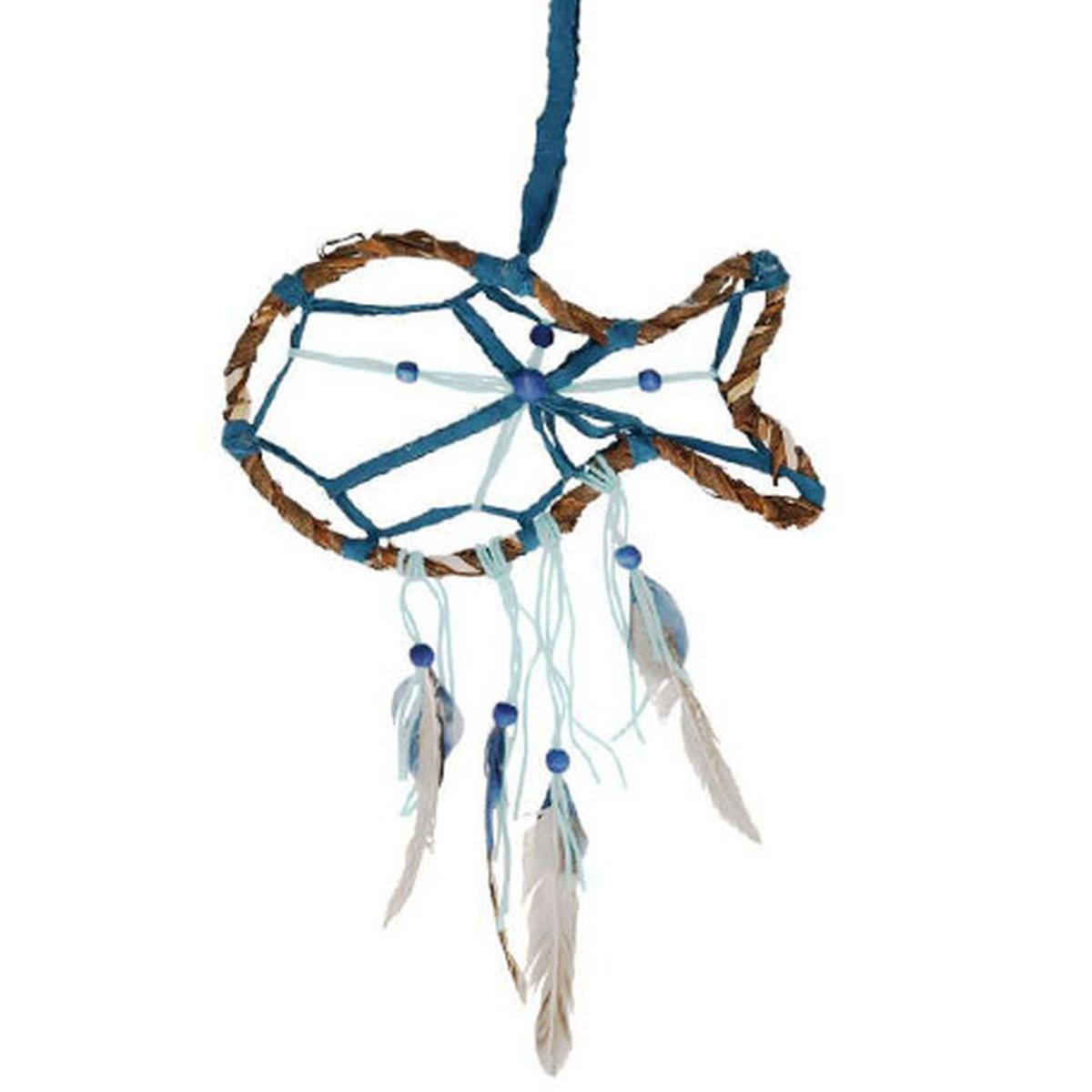 Acchiappasogni pesce rattan blu 26 cm