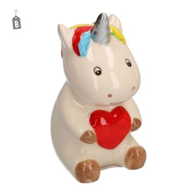 Salvadanaio unicorno ceramica 15 cm