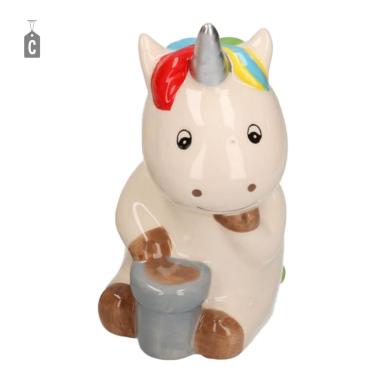 Salvadanaio unicorno ceramica 15 cm
