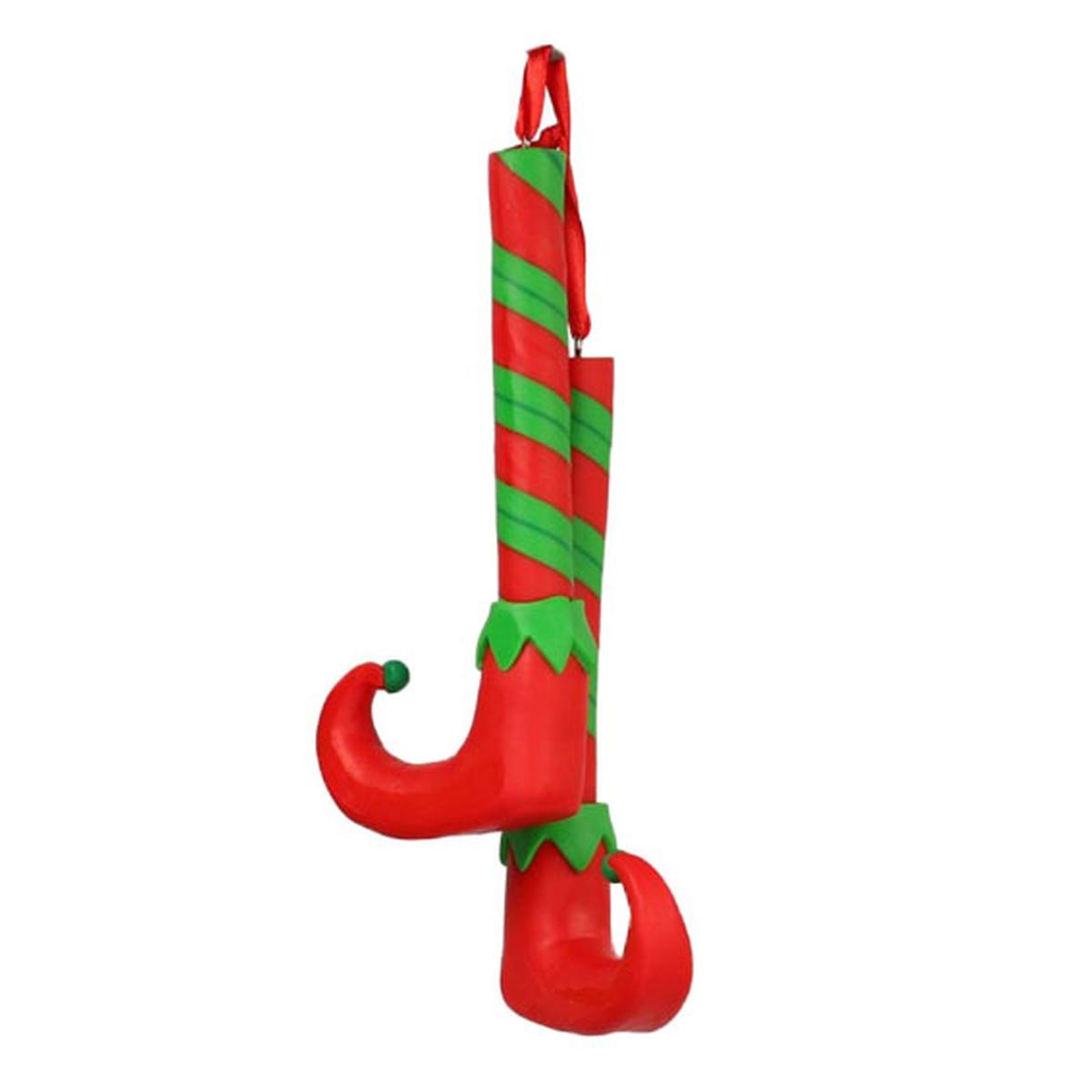 Decorazione natalizia calze elfo fimo rosso 14 cm