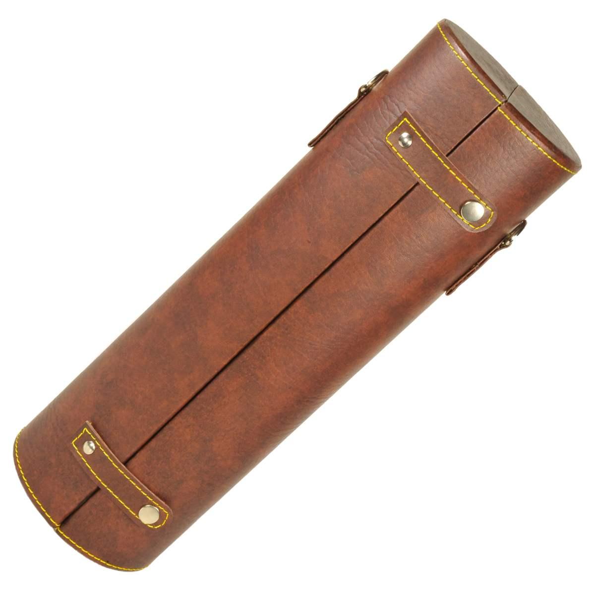 Porta Bottiglie 1P Pelle Marrone Accessori cm.Ø11x36 | Vacchetti