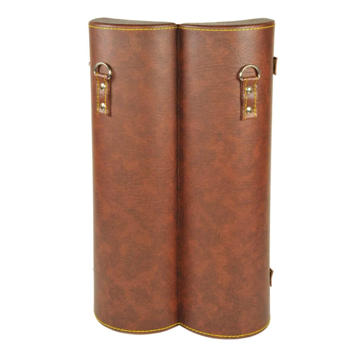 Porta Bottiglie 1P Pelle Marrone Accessori cm.Ø11x36 | Vacchetti