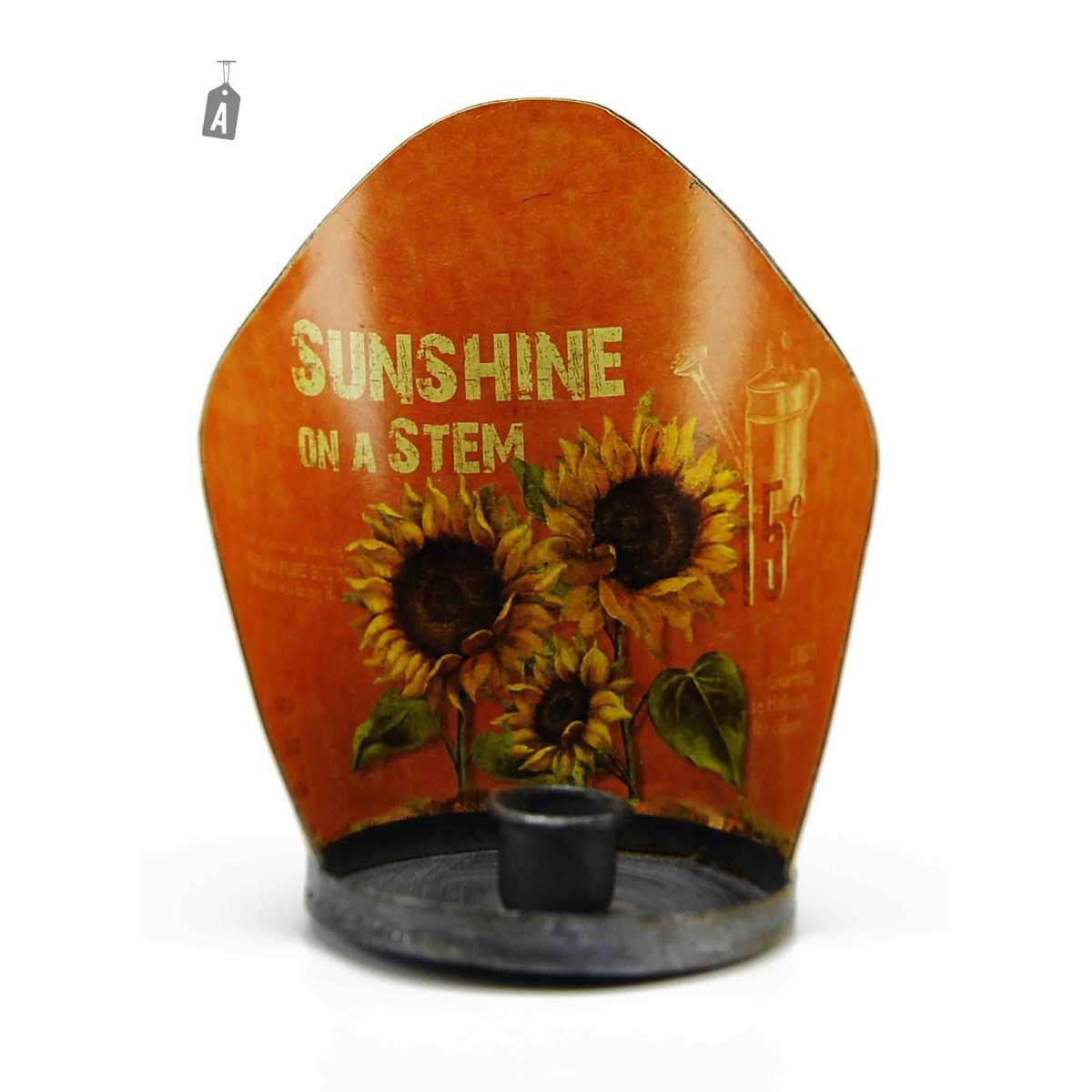 Porta candela natalizio latta girasole 3 colori 1 modello p