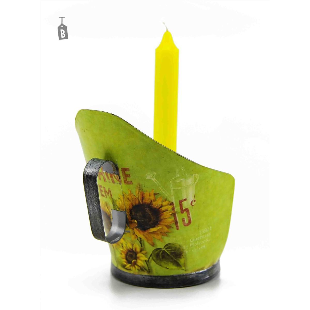 Porta candela natalizio latta girasole 3 colori 1 modello p