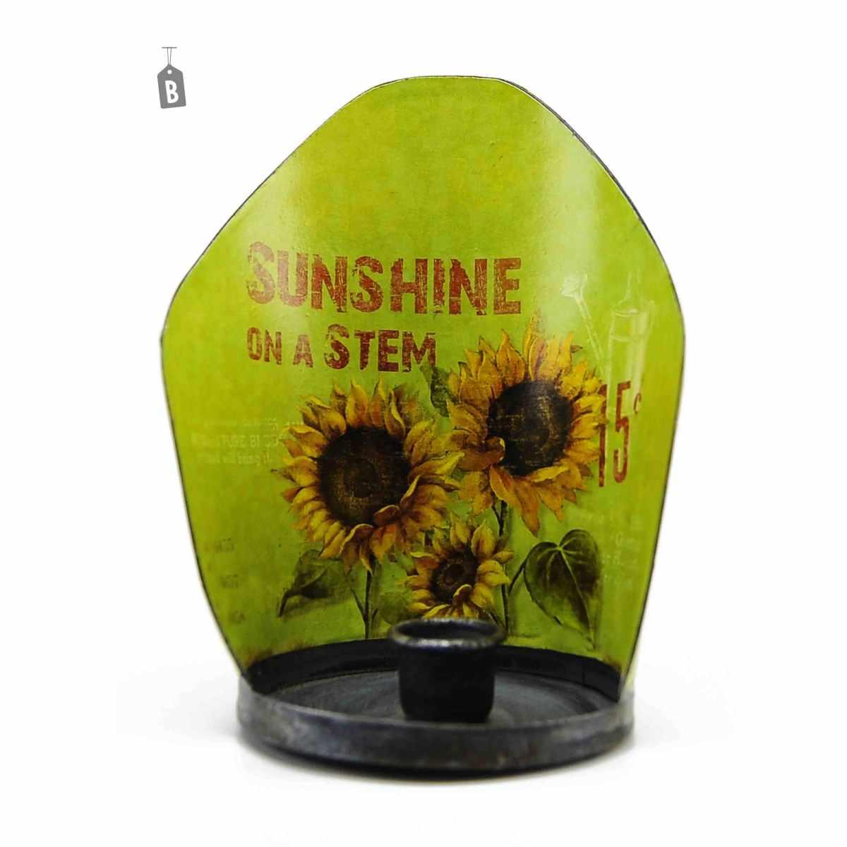 Porta candela natalizio latta girasole 3 colori 1 modello p