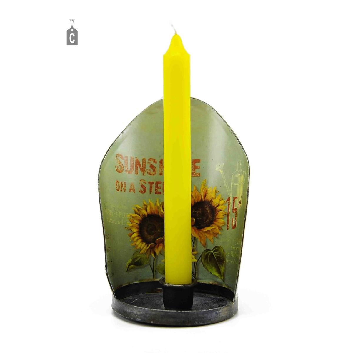 Porta candela natalizio latta girasole 3 colori 1 modello p