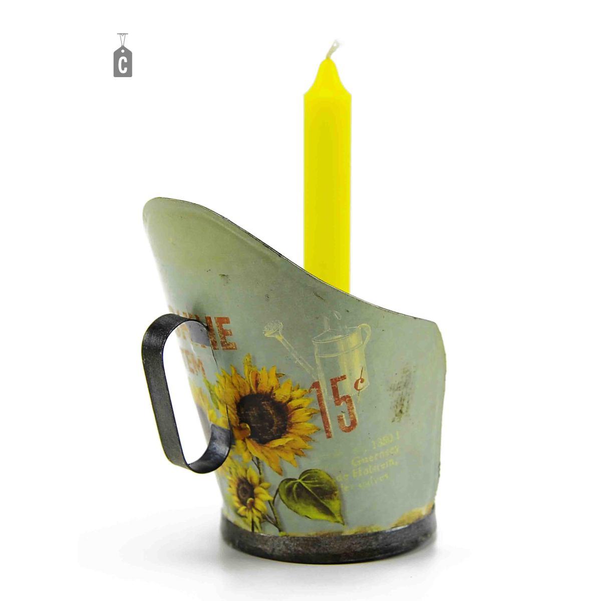 Porta candela natalizio latta girasole 3 colori 1 modello p