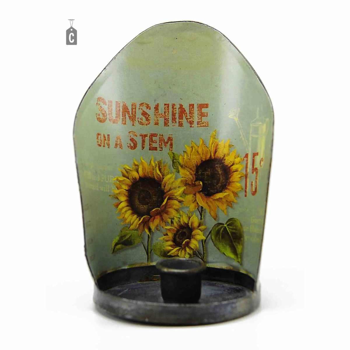 Porta candela natalizio latta girasole 3 colori 1 modello p