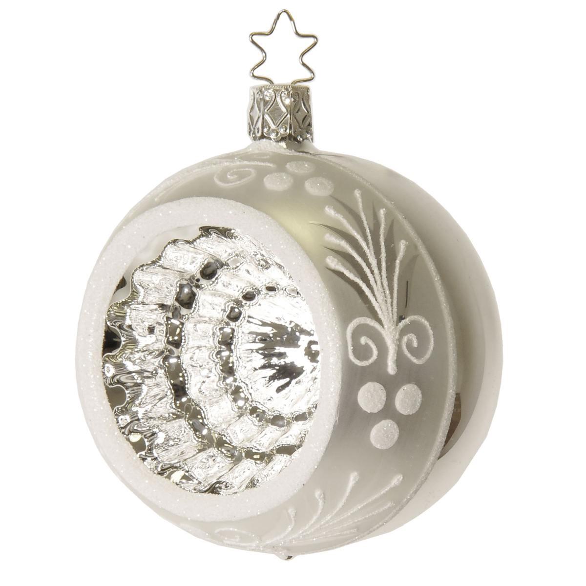 Pallina natalizia vetro collezione argento Ø 8 cm