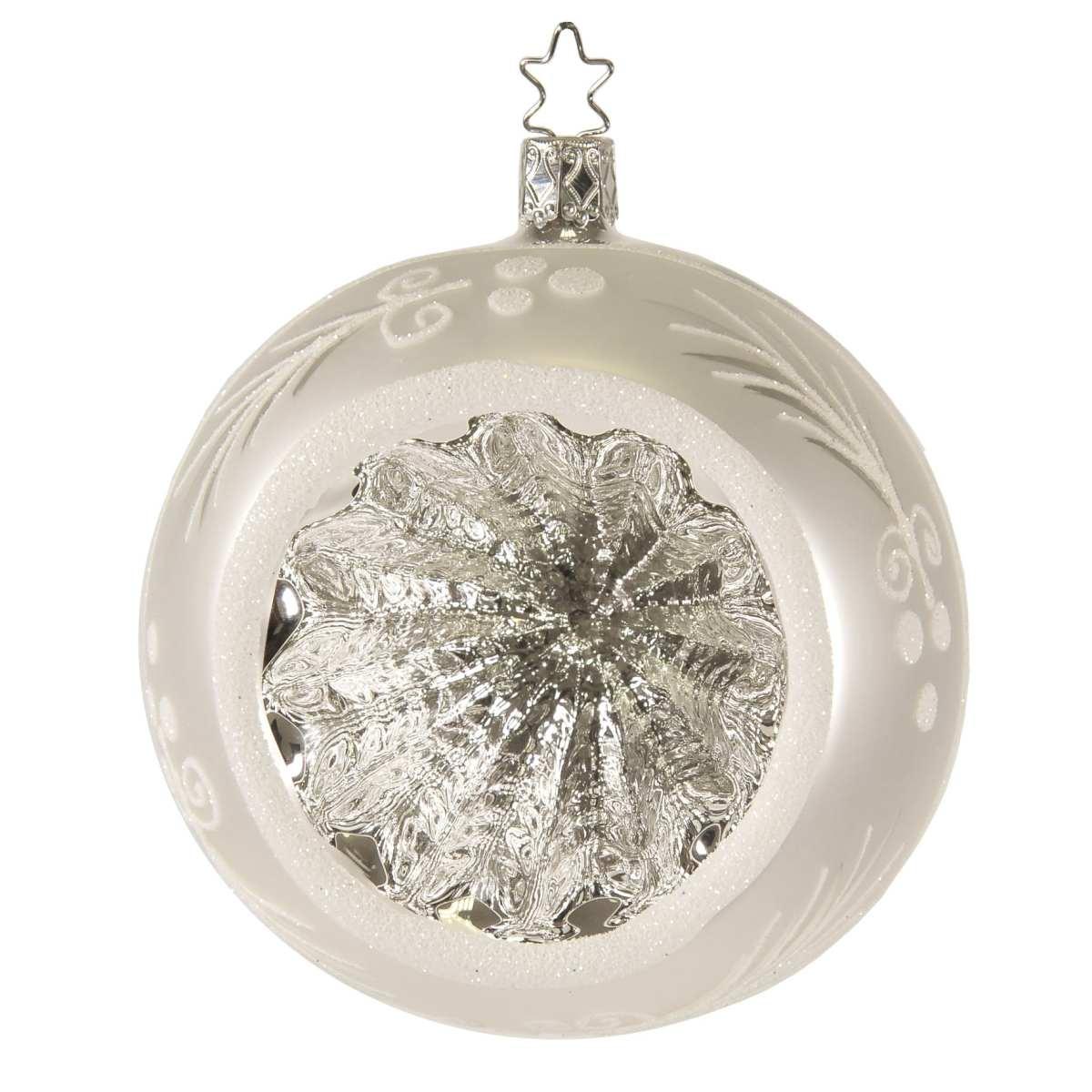 Pallina natalizia vetro collezione argento Ø 10 cm