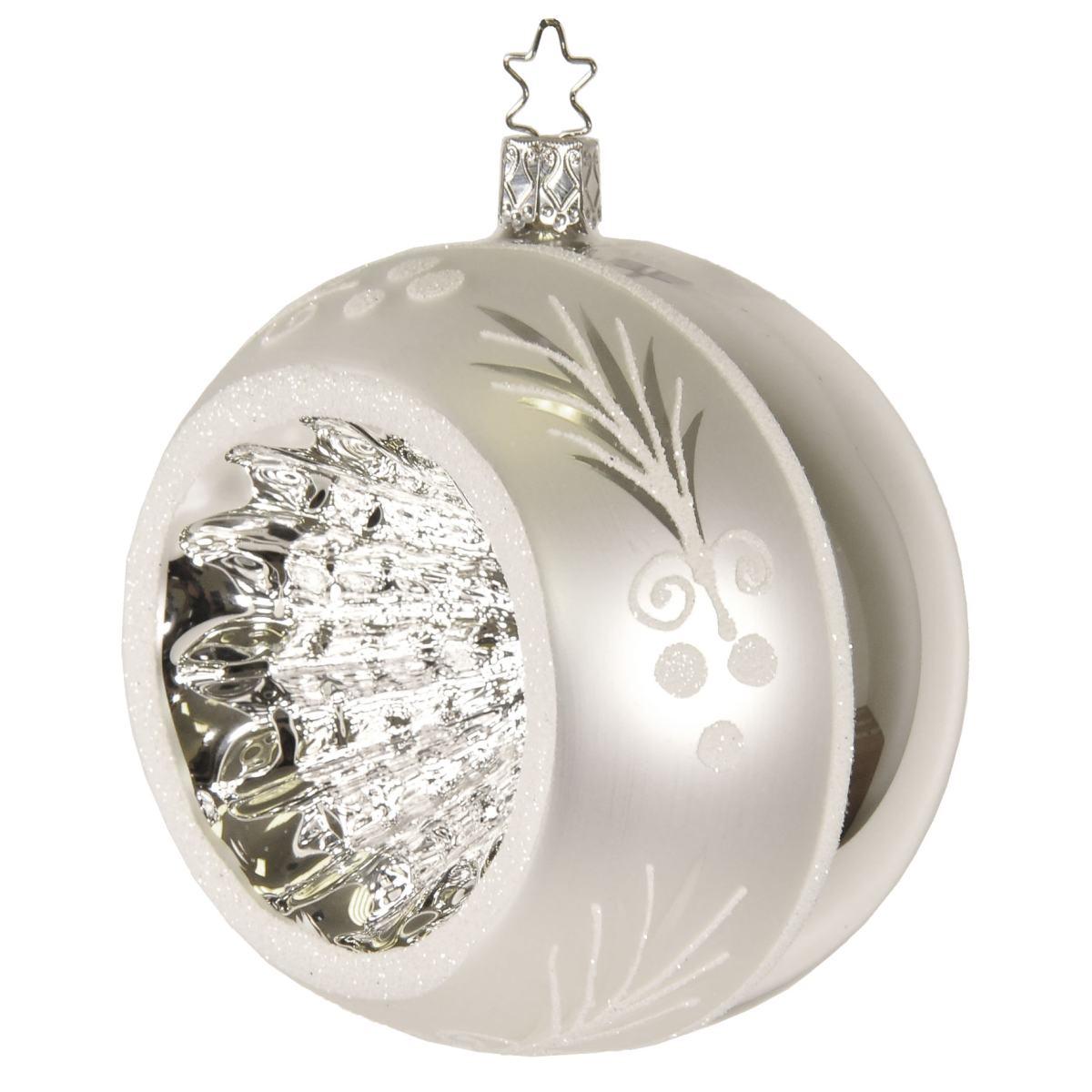 Pallina natalizia vetro collezione argento Ø 10 cm