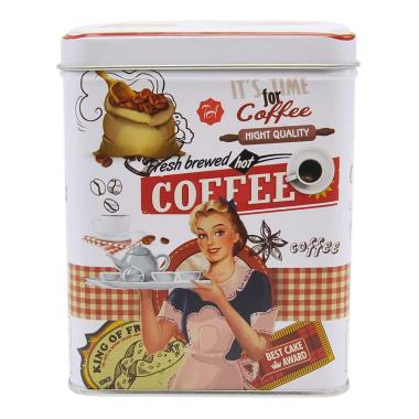 Scatola Metallo Vintage Coffe Quadra 10x10x13 | Vacchetti