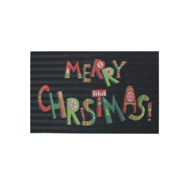 Zerbino pvc merry christmas grigio 45 x 70 cm