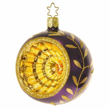 Pallina natalizia vetro collezione viola oro Ø 8 cm