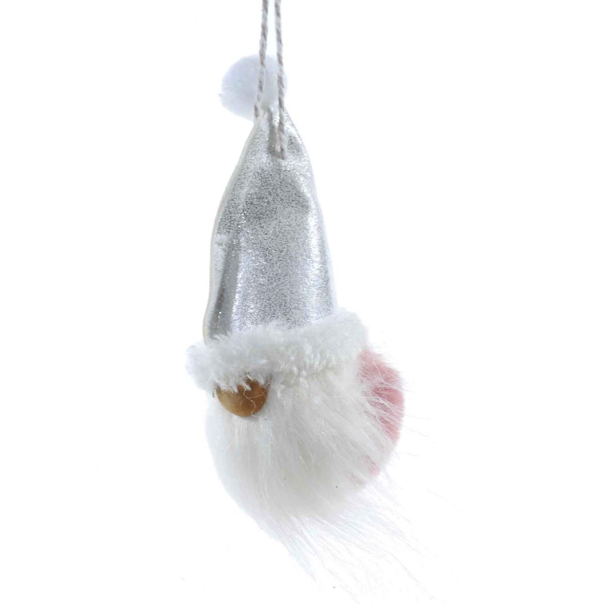 Decorazione natalizia babbo natale bianco barba Ø 6 cm