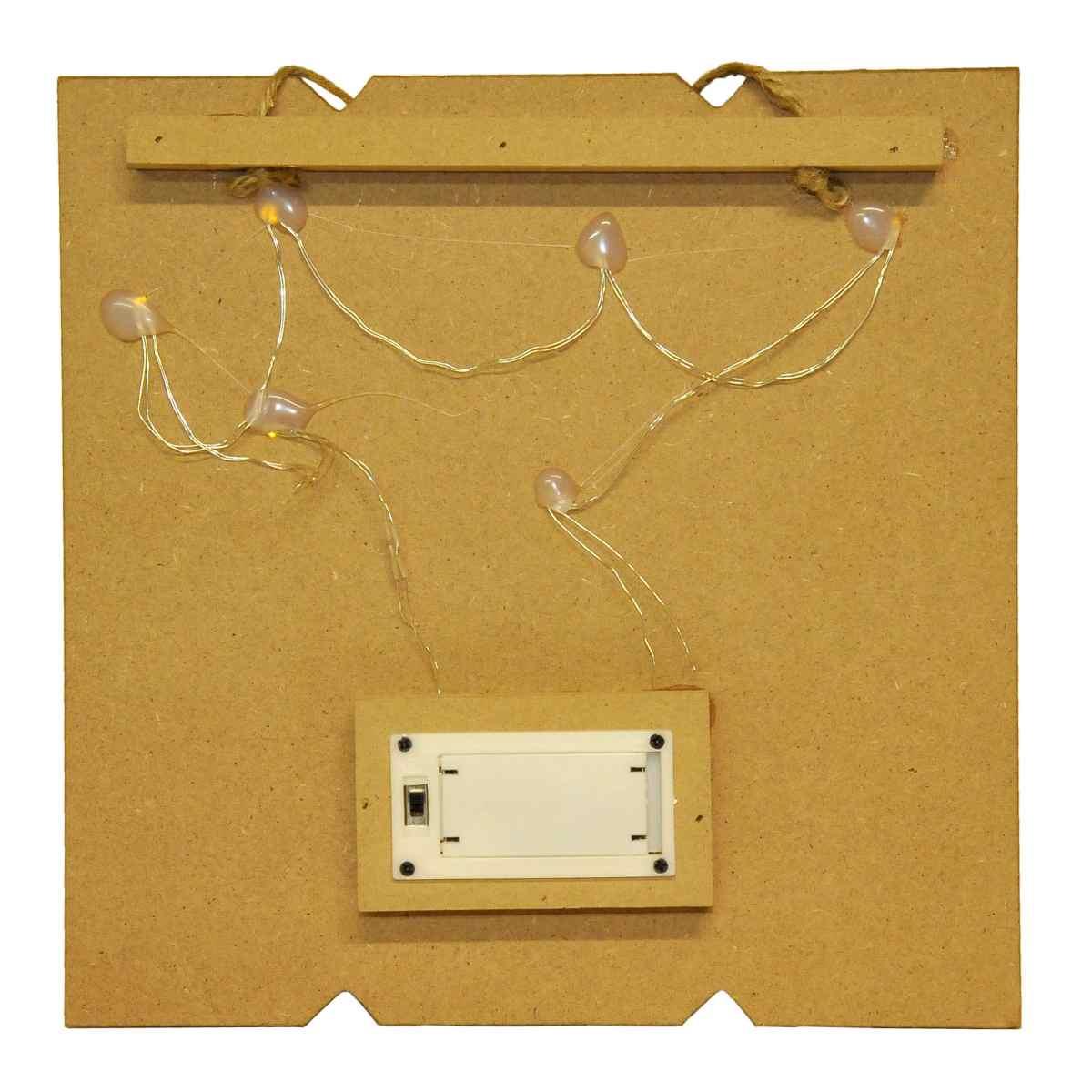 Targa quadro legno led furgoncino rosso
