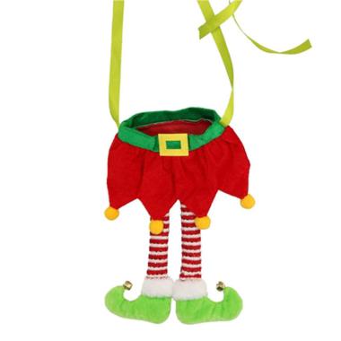 Decorazione natalizia elfo gambe rosso calze 29 cm