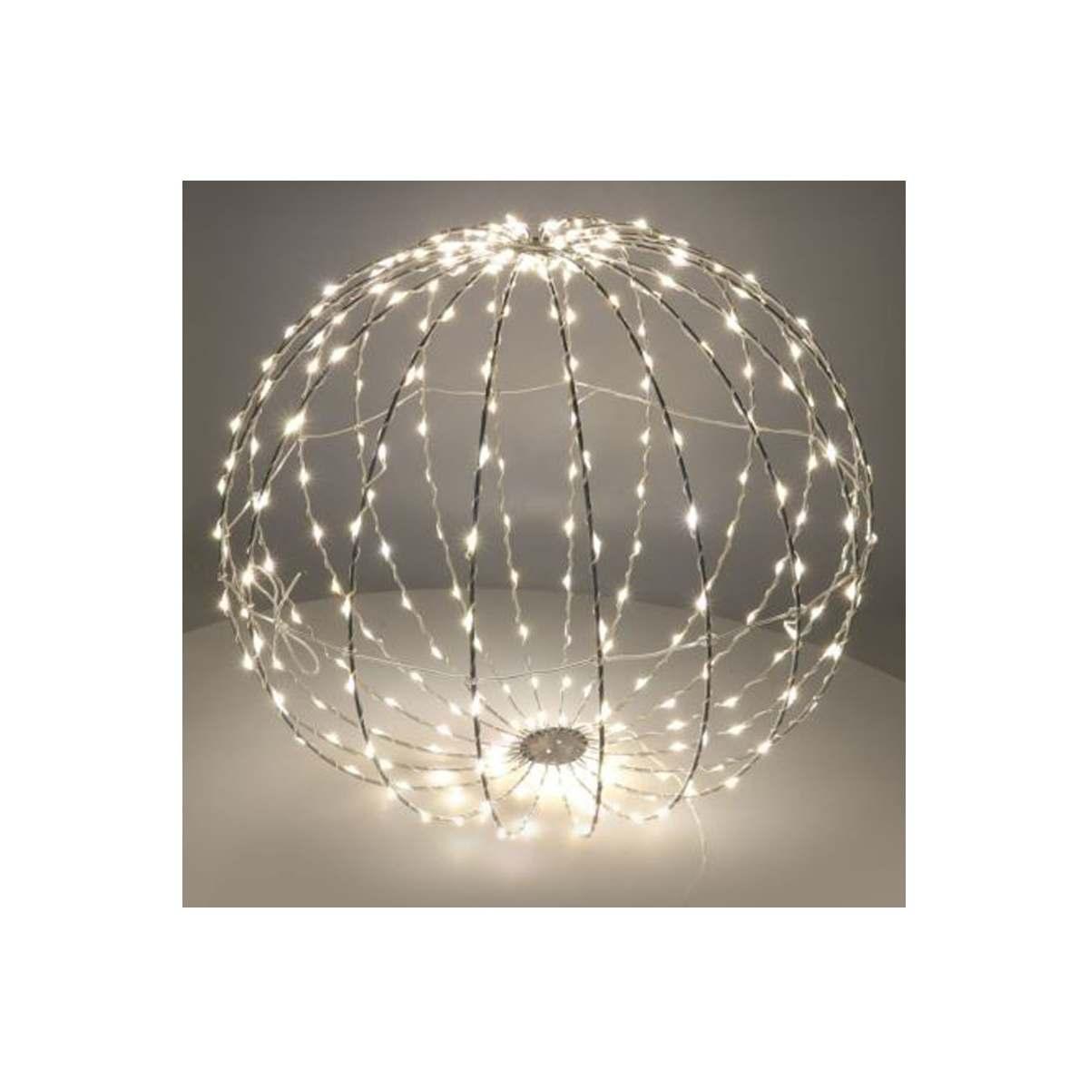 Pallina natalizia metallo luci led bianco caldo Ø 42 cm
