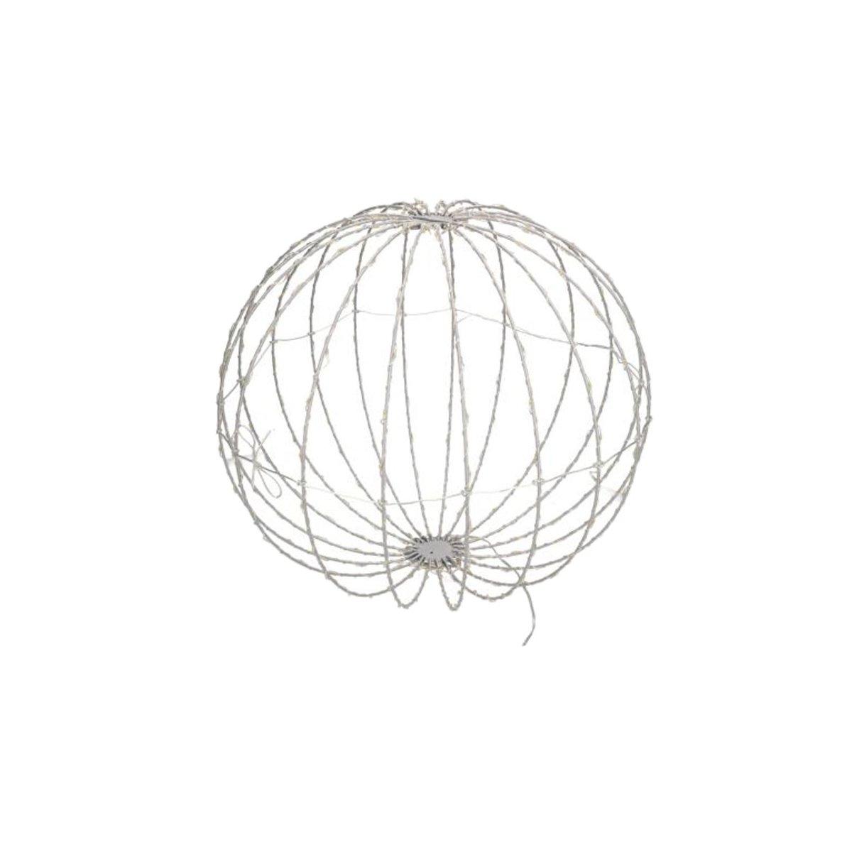 Pallina natalizia metallo luci led bianco caldo Ø 42 cm