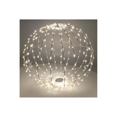 Pallina natalizia metallo luci led bianco caldo Ø 42 cm