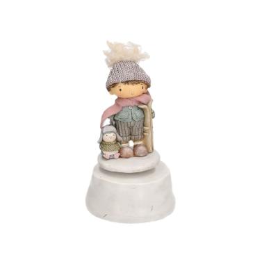 Carillon resina bambino pinguino Ø 11 cm