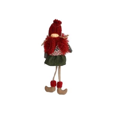 Pupazzo natalizio bambina in tessuto cappello sciarpa