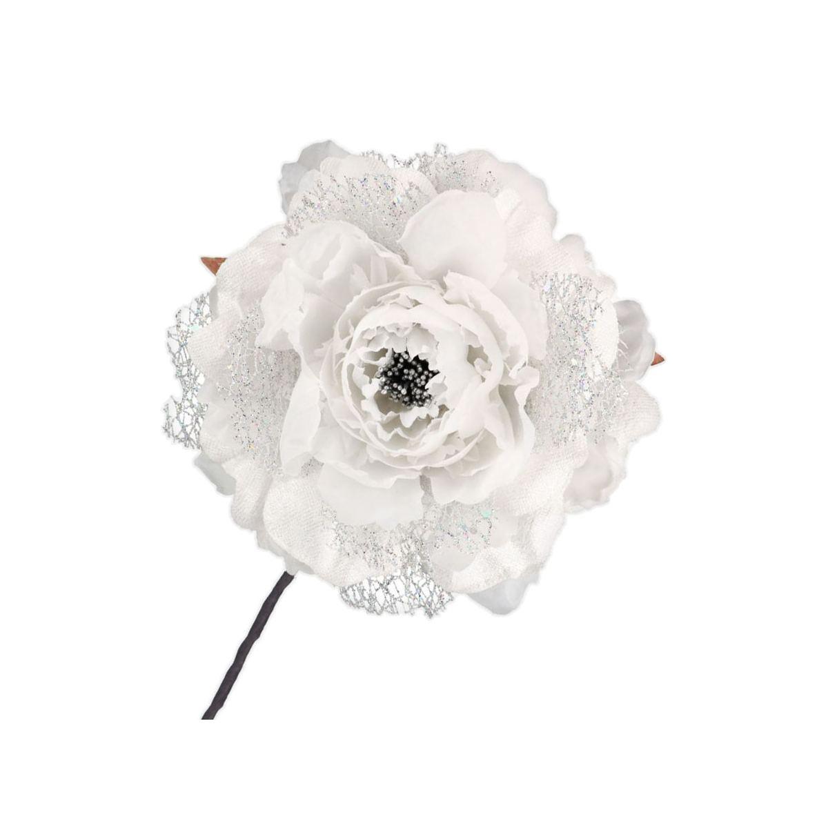 Fiore natale peonia bianco Ø 14 cm