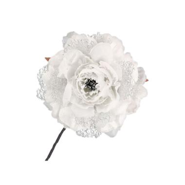 Fiore natale peonia bianco Ø 14 cm