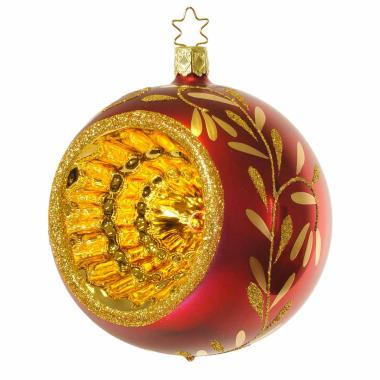 Pallina natalizia vetro collezione rossa oro Ø 10 cm