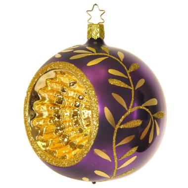 Pallina natalizia vetro collezione viola oro Ø 10 cm