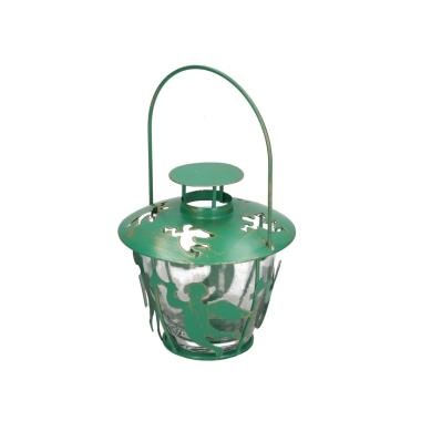 Lanterna metallo verde angeli Ø 13 cm