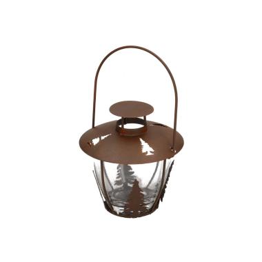 Lanterna metallo marrone alberi Ø 13 cm