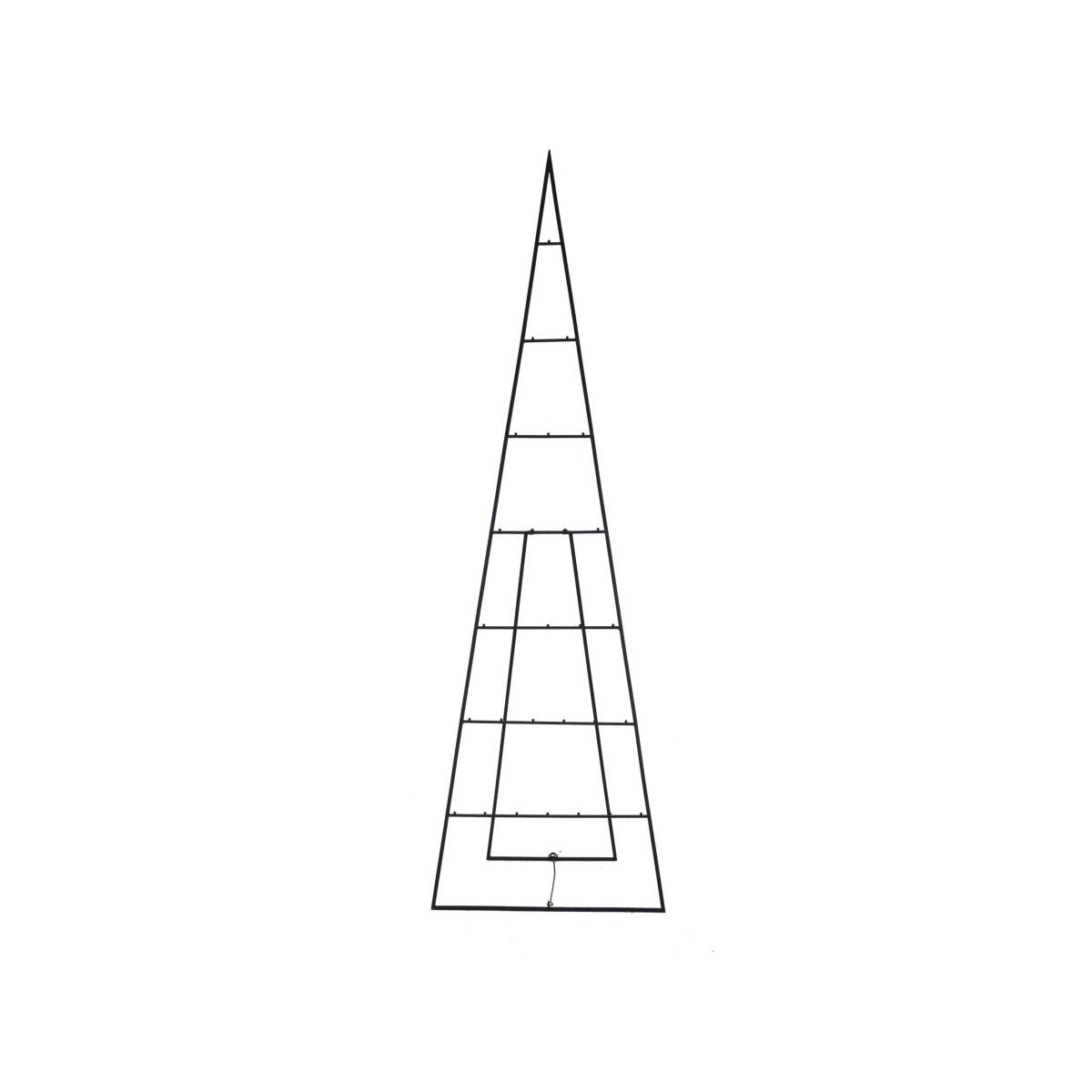 Espositore natalizio metallo nero forma albero 157 cm