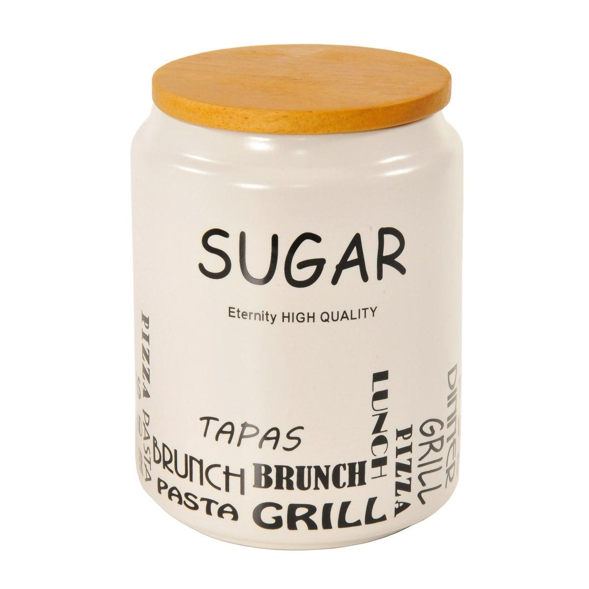 Barattolo Ceramica Sugar Bianco cm.Ø10xh15 | Vacchetti