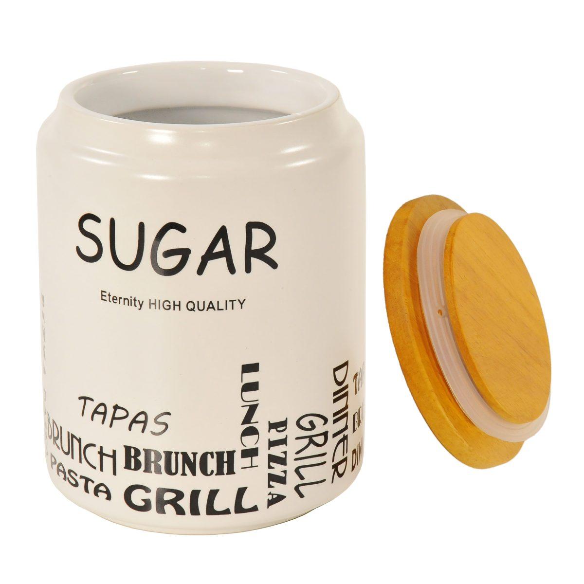 Barattolo Ceramica Sugar Bianco cm.Ø10xh15 | Vacchetti