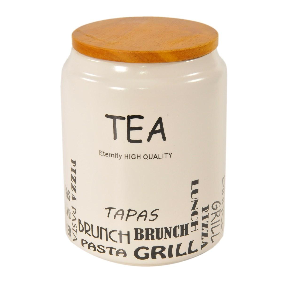 Barattolo Ceramica Tea Bianco cm.Ø10xh15 | Vacchetti