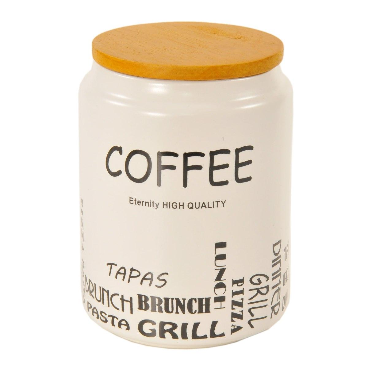 Barattolo Ceramica Coffe Bianco cm.Ø10xh15 | Vacchetti