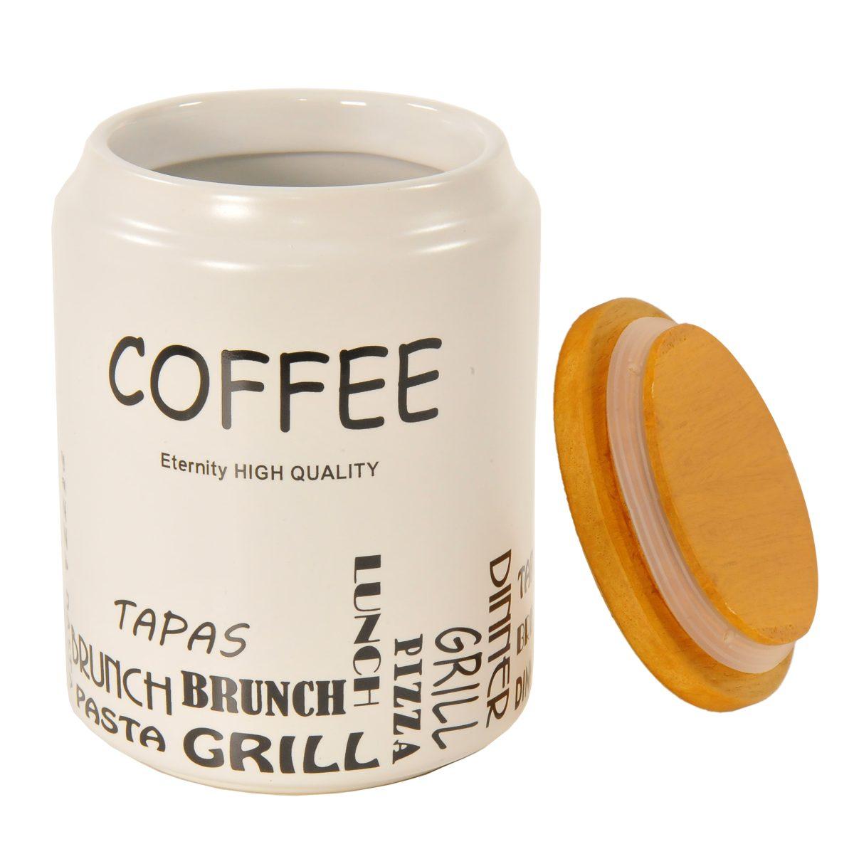 Barattolo Ceramica Coffe Bianco cm.Ø10xh15 | Vacchetti