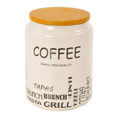 Barattolo Ceramica Coffe Bianco cm.Ø10xh15 | Vacchetti