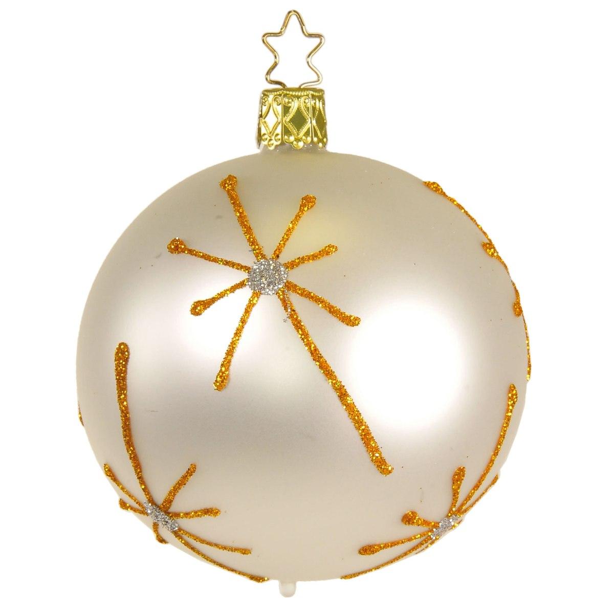 Pallina natalizia vetro collezione bianca stelle Ø 8 cm