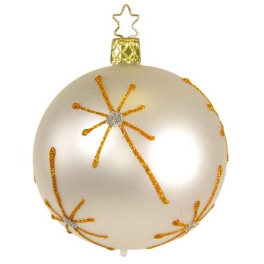 Pallina natalizia vetro collezione bianca stelle Ø 8 cm